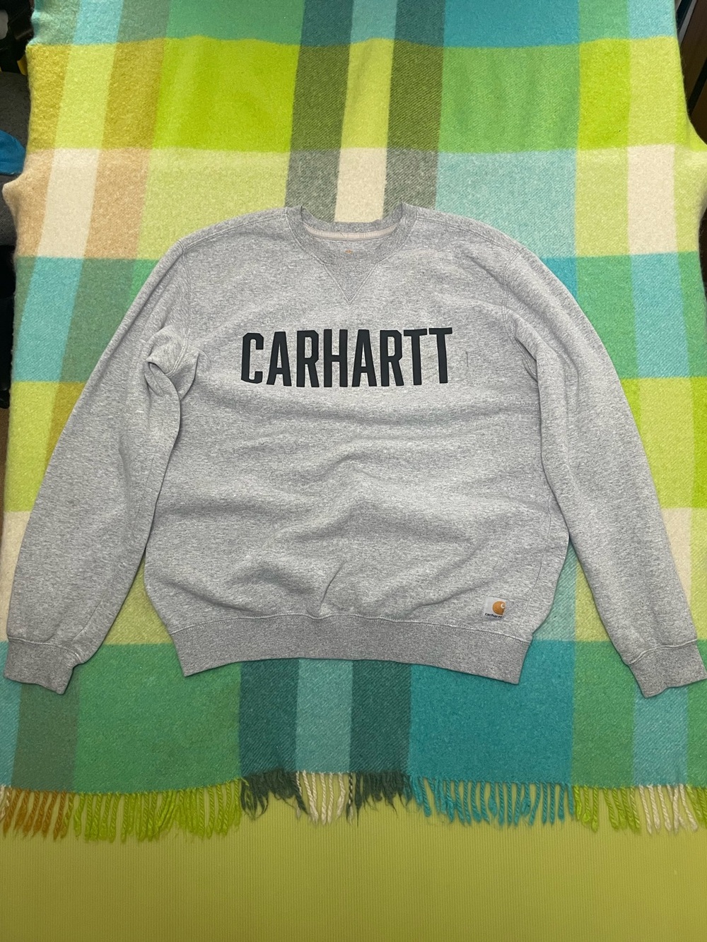 Carhartt Classic Logo Script Grey Crewneck Sweatshirt